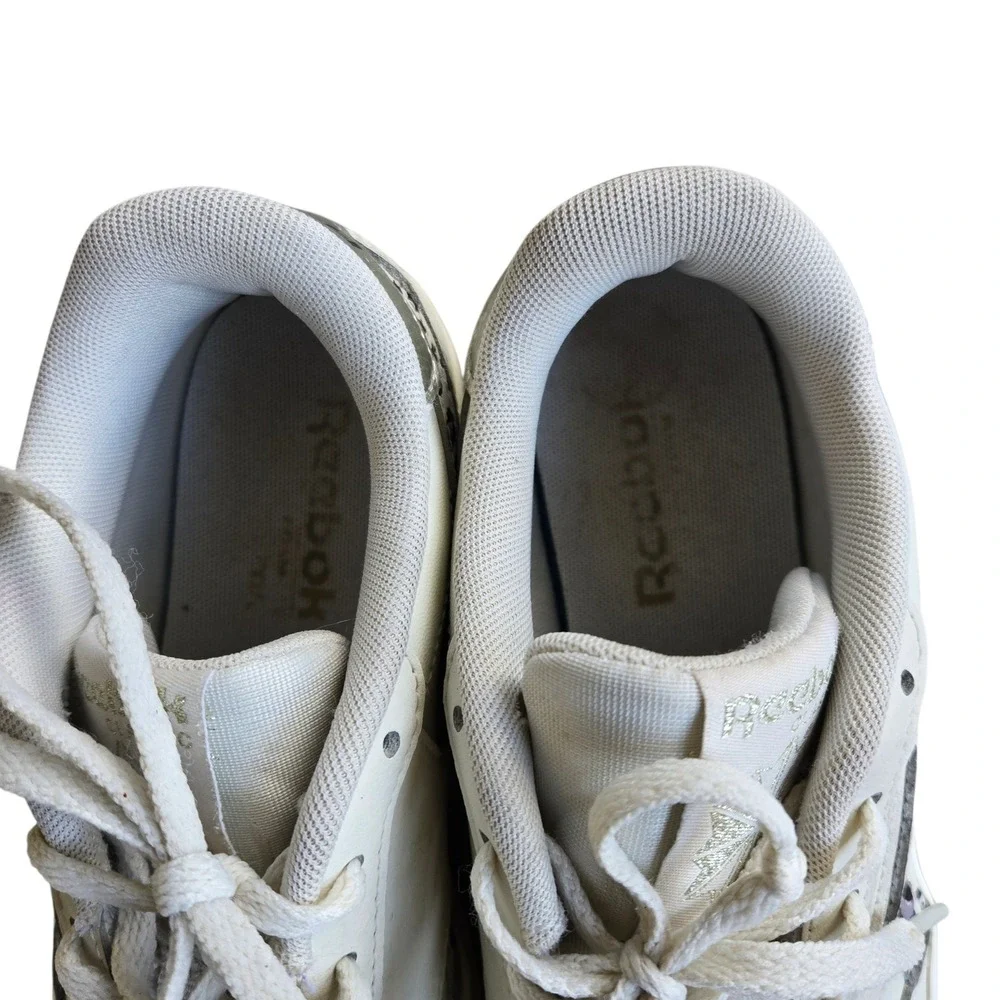 Reebok Club‎ C Double Womens White Leopard Platform Sneakers H02786 Size 7.5